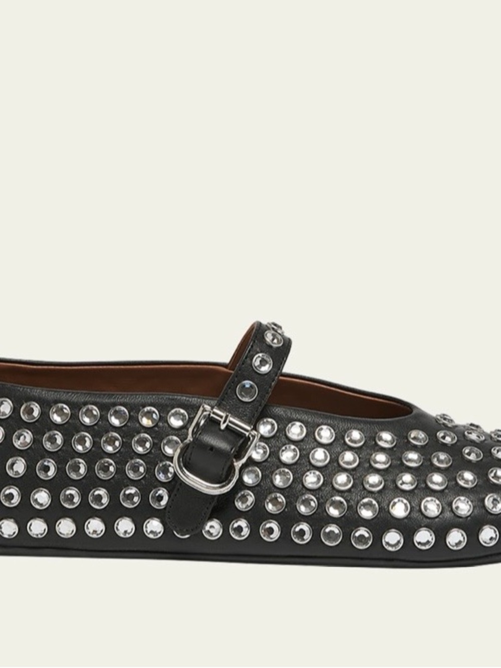 BRAND NEW! ALAIA BLACK MARY JANE FLATS WITH ALL OVER STUDS. SIZE: EU 39/US 9. - Picture 2 of 12